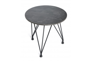 MR1001618 журнальный стол из HPL круглый Ø40 H55, цвет «серый гранит«, каркас стальной серый
